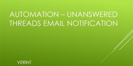 Unanswered Threads Email Notification
