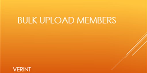 Bulk Upload Members